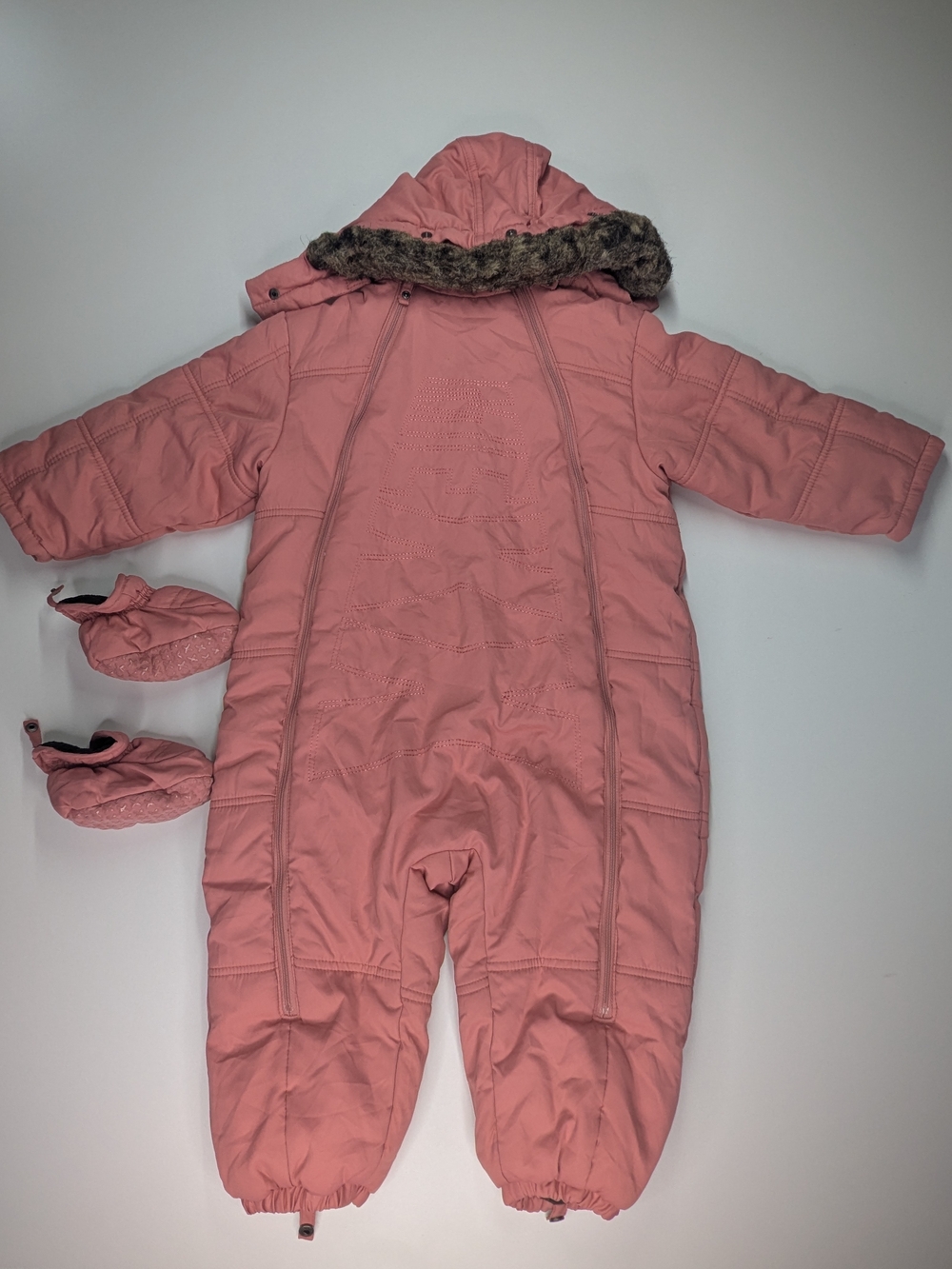 Mexx Baby Pink Hooded One-Piece Snowsuit with Booties